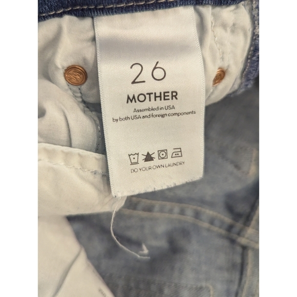 MOTHER Looker Ankle Fray Jeans In Double Time Size 26 - Picture 6 of 8